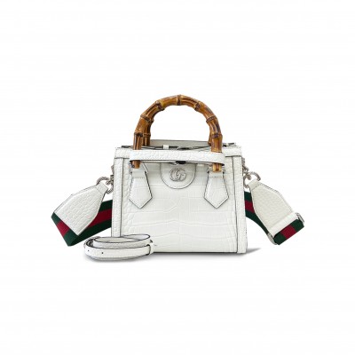 GUCCI DIANA MINI CROCODILE TOTE BAG 702732 (20*16*10cm)